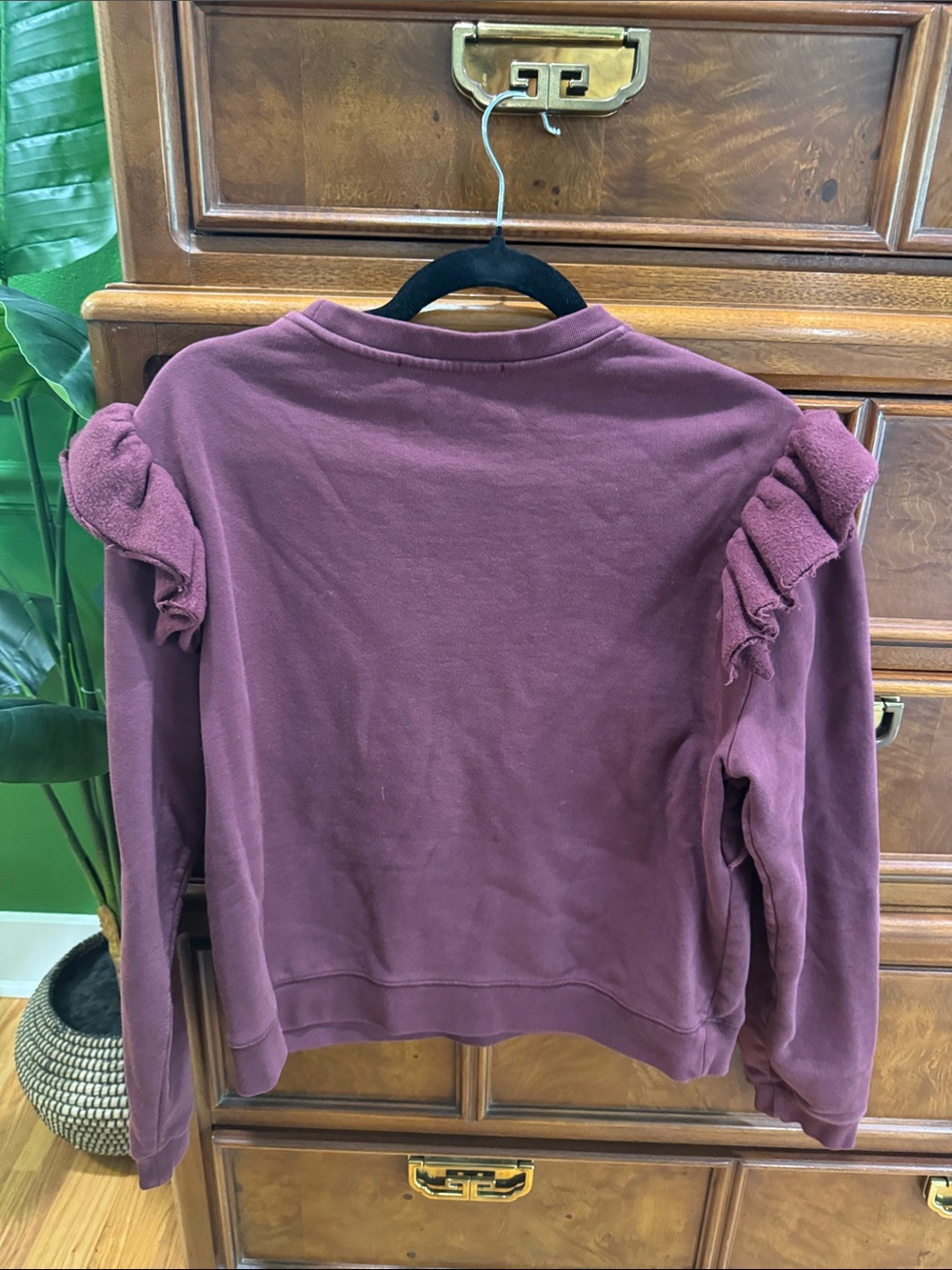 MSGM Maroon Ruffle Sweatshirt - Picture 4 of 4